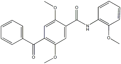 4-benzoyl-2,5-dimethoxy-N-(2-methoxyphenyl)benzamide Structure
