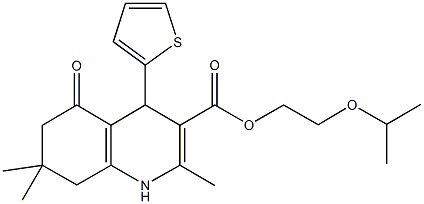 2-isopropoxyethyl 2,7,7-trimethyl-5-oxo-4-(2-thienyl)-1,4,5,6,7,8-hexahydro-3-quinolinecarboxylate 구조식 이미지