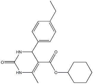 cyclohexyl 4-(4-ethylphenyl)-6-methyl-2-oxo-1,2,3,4-tetrahydro-5-pyrimidinecarboxylate 구조식 이미지