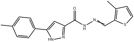 3-(4-methylphenyl)-N'-[(3-methyl-2-thienyl)methylene]-1H-pyrazole-5-carbohydrazide 구조식 이미지