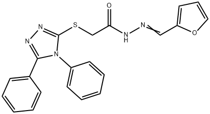 2-[(4,5-diphenyl-4H-1,2,4-triazol-3-yl)sulfanyl]-N'-(2-furylmethylene)acetohydrazide 구조식 이미지