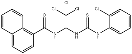 N-(2,2,2-trichloro-1-{[(2-chloroanilino)carbothioyl]amino}ethyl)-1-naphthamide 구조식 이미지