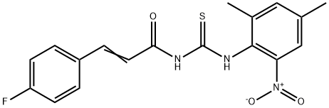 N-[3-(4-fluorophenyl)acryloyl]-N'-{2-nitro-4,6-dimethylphenyl}thiourea 구조식 이미지