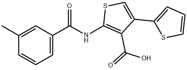 2-[(3-methylbenzoyl)amino]-2',4-bithiophene-3-carboxylic acid Structure