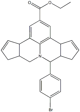 ethyl 7-(4-bromophenyl)-3b,6,6a,7,9,9a,10,12a-octahydrocyclopenta[c]cyclopenta[4,5]pyrido[3,2,1-ij]quinoline-2-carboxylate 구조식 이미지