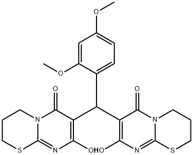 7-[(2,4-dimethoxyphenyl)(8-hydroxy-6-oxo-3,4-dihydro-2H,6H-pyrimido[2,1-b][1,3]thiazin-7-yl)methyl]-8-hydroxy-3,4-dihydro-2H,6H-pyrimido[2,1-b][1,3]thiazin-6-one 구조식 이미지