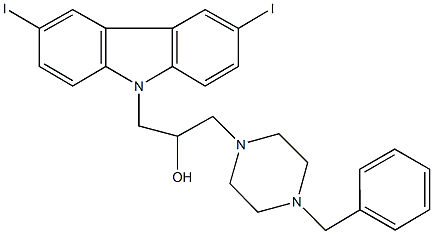 1-(4-benzyl-1-piperazinyl)-3-(3,6-diiodo-9H-carbazol-9-yl)-2-propanol Structure