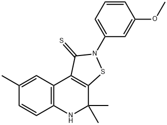 2-(3-methoxyphenyl)-4,4,8-trimethyl-4,5-dihydroisothiazolo[5,4-c]quinoline-1(2H)-thione 구조식 이미지