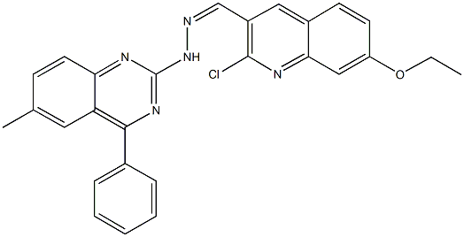 2-chloro-7-ethoxy-3-quinolinecarbaldehyde (6-methyl-4-phenyl-2-quinazolinyl)hydrazone 구조식 이미지