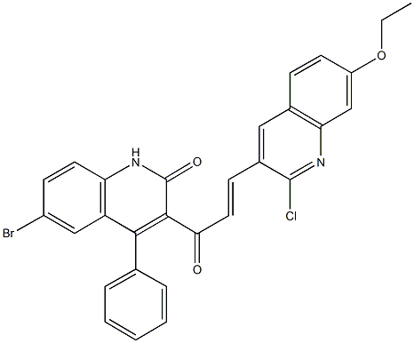 6-bromo-3-[3-(2-chloro-7-ethoxy-3-quinolinyl)acryloyl]-4-phenyl-2(1H)-quinolinone Structure