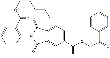 2-oxo-2-phenylethyl 1,3-dioxo-2-{2-[(pentyloxy)carbonyl]phenyl}isoindoline-5-carboxylate 구조식 이미지