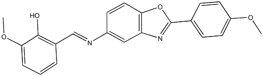 2-methoxy-6-({[2-(4-methoxyphenyl)-1,3-benzoxazol-5-yl]imino}methyl)phenol Structure