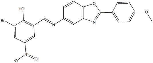 2-bromo-4-nitro-6-({[2-(4-methoxyphenyl)-1,3-benzoxazol-5-yl]imino}methyl)phenol 구조식 이미지