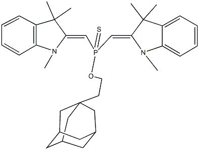 O-[2-(1-adamantyl)ethyl] bis[(1,3,3-trimethyl-1,3-dihydro-2H-indol-2-ylidene)methyl]phosphinothioate Structure