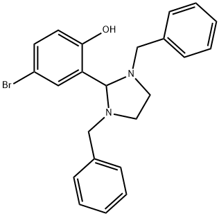 4-bromo-2-(1,3-dibenzyl-2-imidazolidinyl)phenol Structure