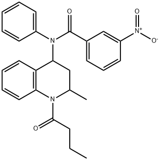 N-(1-butyryl-2-methyl-1,2,3,4-tetrahydro-4-quinolinyl)-3-nitro-N-phenylbenzamide Structure