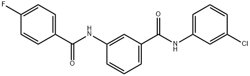 N-(3-chlorophenyl)-3-[(4-fluorobenzoyl)amino]benzamide 구조식 이미지