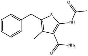 2-(acetylamino)-5-benzyl-4-methyl-3-thiophenecarboxamide 구조식 이미지