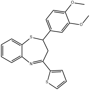 2-(3,4-dimethoxyphenyl)-4-(2-thienyl)-2,3-dihydro-1,5-benzothiazepine 구조식 이미지