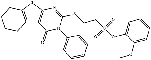 2-methoxyphenyl 2-[(4-oxo-3-phenyl-3,4,5,6,7,8-hexahydro[1]benzothieno[2,3-d]pyrimidin-2-yl)sulfanyl]ethanesulfonate 구조식 이미지