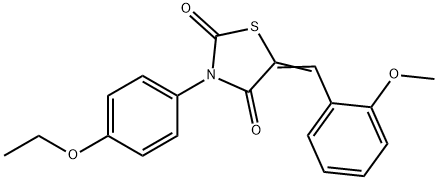 3-(4-ethoxyphenyl)-5-(2-methoxybenzylidene)-1,3-thiazolidine-2,4-dione 구조식 이미지