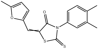 3-(3,4-dimethylphenyl)-5-[(5-methyl-2-furyl)methylene]-2-thioxo-1,3-thiazolidin-4-one Structure
