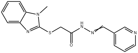 2-[(1-methyl-1H-benzimidazol-2-yl)sulfanyl]-N'-(3-pyridinylmethylene)acetohydrazide 구조식 이미지