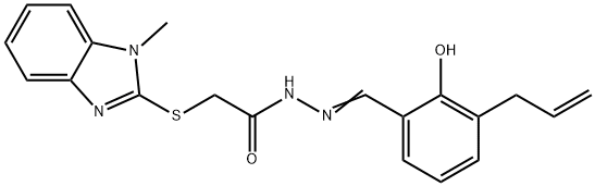 N'-(3-allyl-2-hydroxybenzylidene)-2-[(1-methyl-1H-benzimidazol-2-yl)sulfanyl]acetohydrazide 구조식 이미지