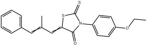 3-(4-ethoxyphenyl)-5-(2-methyl-3-phenyl-2-propenylidene)-2-thioxo-1,3-thiazolidin-4-one Structure