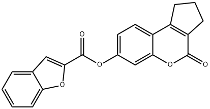 4-oxo-1,2,3,4-tetrahydrocyclopenta[c]chromen-7-yl 1-benzofuran-2-carboxylate 구조식 이미지