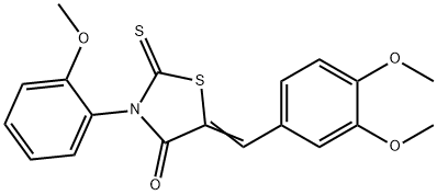 5-(3,4-dimethoxybenzylidene)-3-(2-methoxyphenyl)-2-thioxo-1,3-thiazolidin-4-one 구조식 이미지