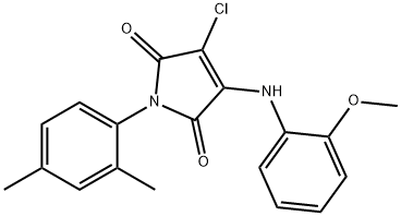 3-chloro-1-(2,4-dimethylphenyl)-4-(2-methoxyanilino)-1H-pyrrole-2,5-dione Structure