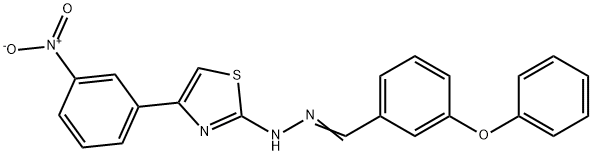 3-phenoxybenzaldehyde (4-{3-nitrophenyl}-1,3-thiazol-2-yl)hydrazone Structure