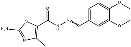 2-amino-N'-(3,4-dimethoxybenzylidene)-4-methyl-1,3-thiazole-5-carbohydrazide 구조식 이미지