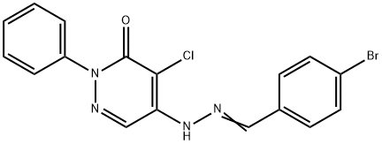 4-bromobenzaldehyde (5-chloro-6-oxo-1-phenyl-1,6-dihydro-4-pyridazinyl)hydrazone Structure