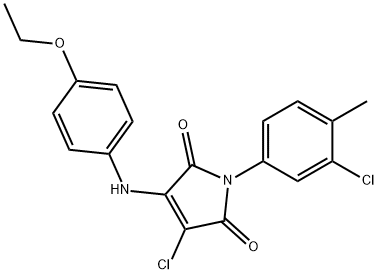3-chloro-1-(3-chloro-4-methylphenyl)-4-(4-ethoxyanilino)-1H-pyrrole-2,5-dione Structure