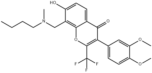 8-{[butyl(methyl)amino]methyl}-3-(3,4-dimethoxyphenyl)-7-hydroxy-2-(trifluoromethyl)-4H-chromen-4-one Structure