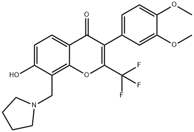 3-(3,4-dimethoxyphenyl)-7-hydroxy-8-(1-pyrrolidinylmethyl)-2-(trifluoromethyl)-4H-chromen-4-one 구조식 이미지