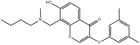 8-{[butyl(methyl)amino]methyl}-3-(3,5-dimethylphenoxy)-7-hydroxy-4H-chromen-4-one 구조식 이미지