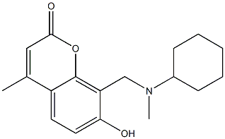 8-{[cyclohexyl(methyl)amino]methyl}-7-hydroxy-4-methyl-2H-chromen-2-one 구조식 이미지