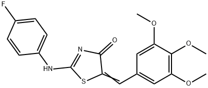 2-(4-fluoroanilino)-5-(3,4,5-trimethoxybenzylidene)-1,3-thiazol-4(5H)-one Structure