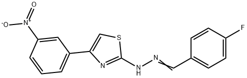 4-fluorobenzaldehyde (4-{3-nitrophenyl}-1,3-thiazol-2-yl)hydrazone 구조식 이미지