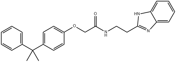 N-[2-(1H-benzimidazol-2-yl)ethyl]-2-[4-(1-methyl-1-phenylethyl)phenoxy]acetamide 구조식 이미지