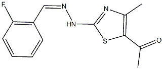 2-fluorobenzaldehyde (5-acetyl-4-methyl-1,3-thiazol-2-yl)hydrazone Structure