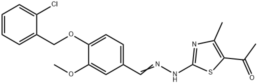 4-[(2-chlorobenzyl)oxy]-3-methoxybenzaldehyde (5-acetyl-4-methyl-1,3-thiazol-2-yl)hydrazone Structure
