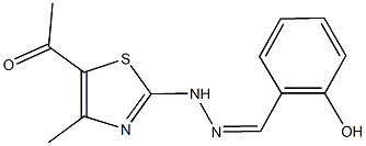 2-hydroxybenzaldehyde (5-acetyl-4-methyl-1,3-thiazol-2-yl)hydrazone 구조식 이미지