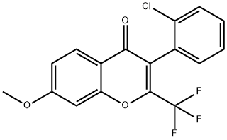 3-(2-chlorophenyl)-7-methoxy-2-(trifluoromethyl)-4H-chromen-4-one Structure
