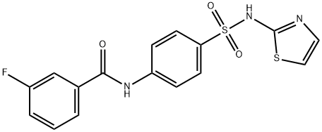 3-fluoro-N-{4-[(1,3-thiazol-2-ylamino)sulfonyl]phenyl}benzamide 구조식 이미지