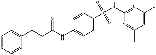 N-(4-{[(4,6-dimethyl-2-pyrimidinyl)amino]sulfonyl}phenyl)-3-phenylpropanamide 구조식 이미지