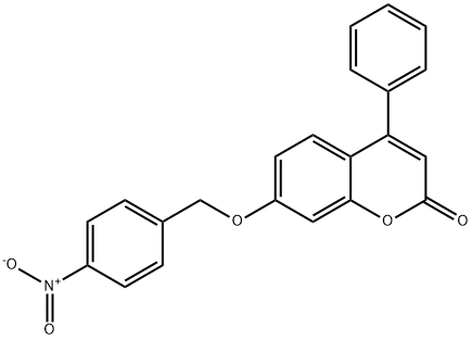 7-({4-nitrobenzyl}oxy)-4-phenyl-2H-chromen-2-one 구조식 이미지